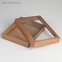 Коробка сборная, крышка-дно, с окном, крафт, 26 х 21 х 4 см Коробка сборная, крышка-дно, с окном, крафт, 26 х 21 х 4 см