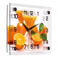 Часы настенные, для кухни "Апельсиновый сок", бесшумные, 20 х 25 см Часы настенные, для кухни "Апельсиновый сок", бесшумные, 20 х 25 см