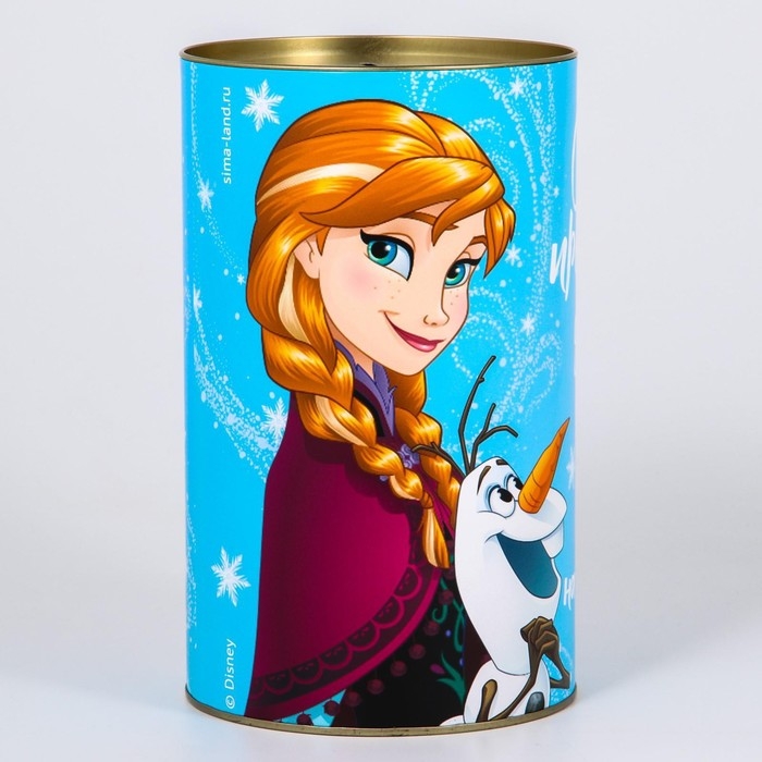 Копилка металлическая, 20,5 см х 12 см х 12 см, XXL Копилка металлическая, 20,5 см х 12 см х 12 см, XXL "На заветную мечту", Холодное сердце