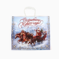 Пакет подарочный новогодний крафтовый &laquo;Волшебного нового года&raquo;, 28 х 15 х 32 см , Новый год