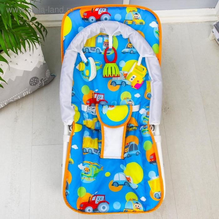 Шезлонг - качалка для новорождённых &laquo;Транспорт&raquo;, игровая дуга, игрушки МИКС