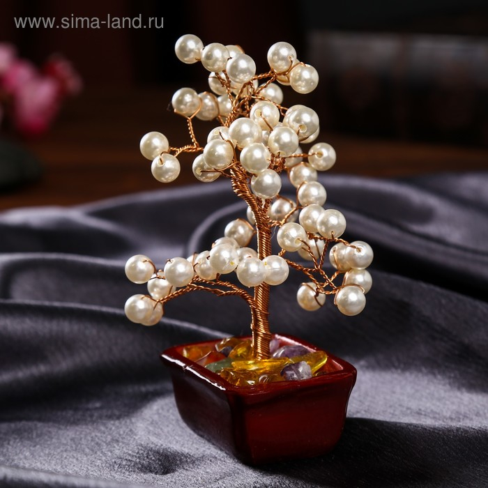 Сувенир бонсай Сувенир бонсай "Жемчужное денежное дерево" 60 шт МИКС 16,5х10х5,5 см