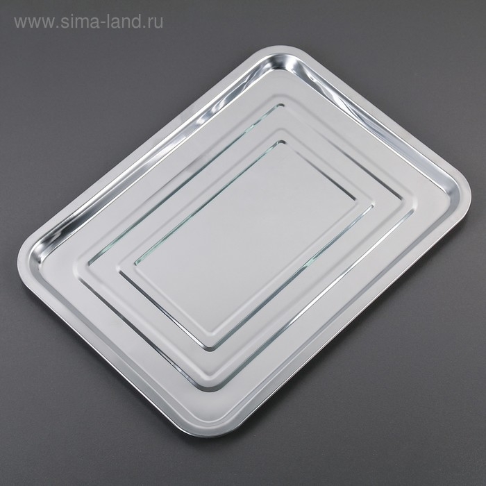 Противень из нержавеющей стали, 39,5&times;29,5 см, цвет хромированный
