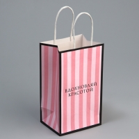 Пакет подарочный крафтовый, упаковка, &laquo;Красота&raquo;, 12 х 21 х 9 см