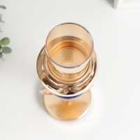 Подсвечник металл на 1 свечу "Спираль. Синий мраморный элемент" золото 38х10х10 см Подсвечник металл на 1 свечу "Спираль. Синий мраморный элемент" золото 38х10х10 см