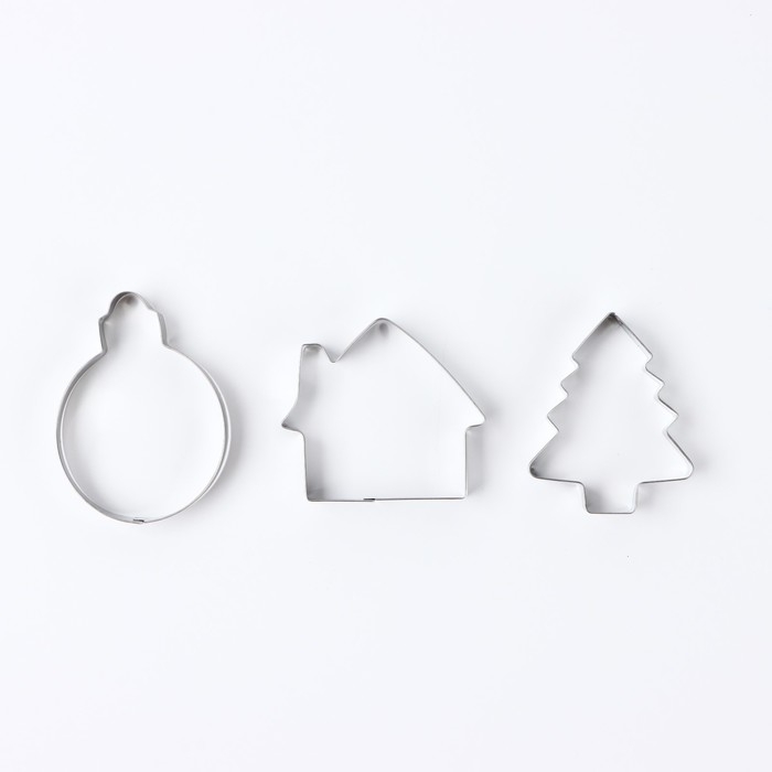 Новый год. Набор форм для печенья &laquo;Игрушки&raquo;, 3 шт