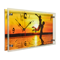Часы-картина настенные, интерьерные "Влюбленные на закате", бесшумные, 20 х 50 см