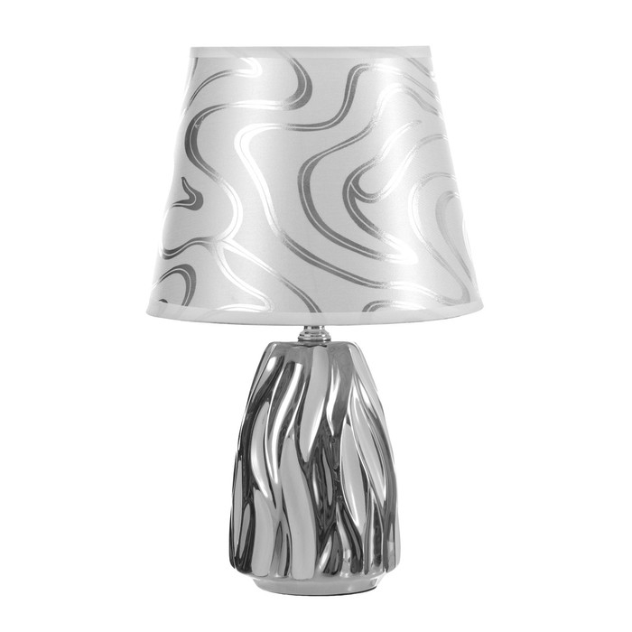 Настольная лампа "Риана" Е14 40Вт серебро белый 20х20х33см RISALUX