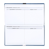 Еженедельник датир 2025г 175х95мм мягк обл иск кож 64л ESCALADA, бл тис, бл 70 г/м&sup2;,синий