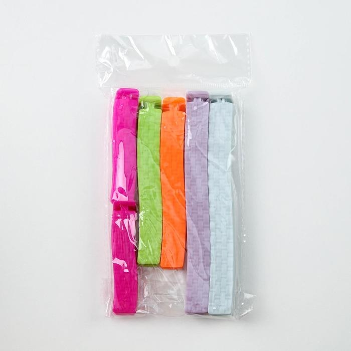 Зажимы для пакетов Доляна, 14/11/7 см, 6 шт, цвет МИКС Зажимы для пакетов Доляна, 14/11/7 см, 6 шт, цвет МИКС