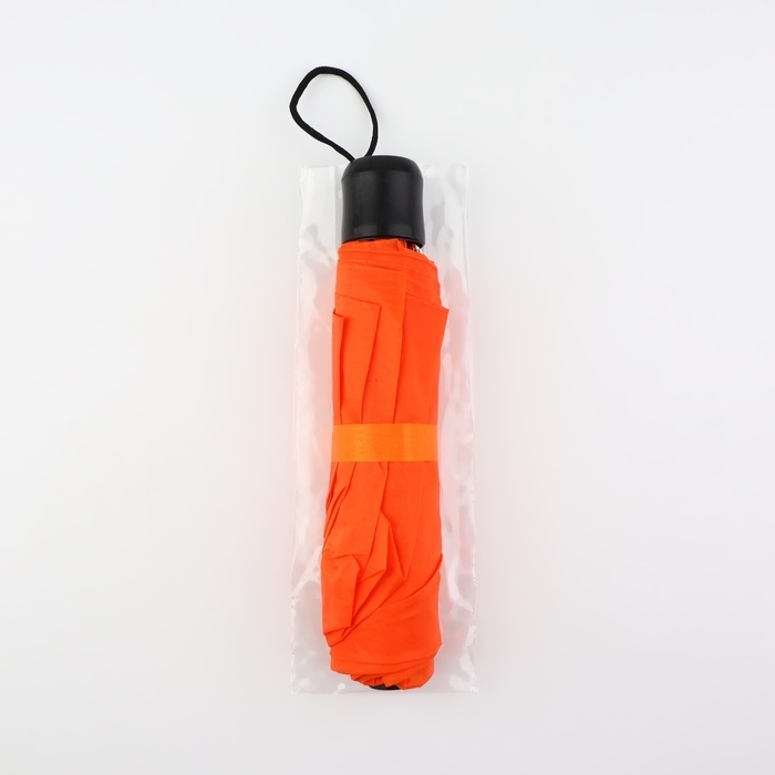 Зонт механический &laquo;Однотонный&raquo;, 3 сложения, 8 спиц, R = 48/55 см, D = 110 см, цвет оранжевый