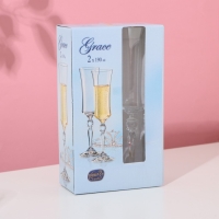 Набор бокалов для шампанского «Грация», 2 шт, 190 мл, хрустальное стекло Набор бокалов для шампанского «Грация», 2 шт, 190 мл, хрустальное стекло