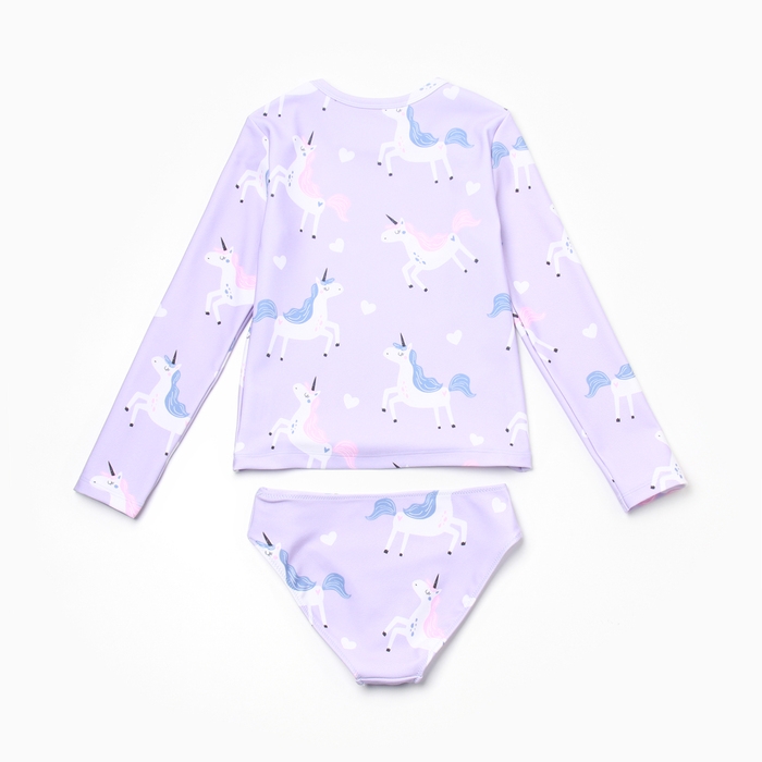 Купальник детский KAFTAN Купальник детский KAFTAN "Единороги", рост 110-116 см, лиловый