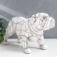 Сувенир полистоун 3D "Английский бульдог" беж 15х11х28 см