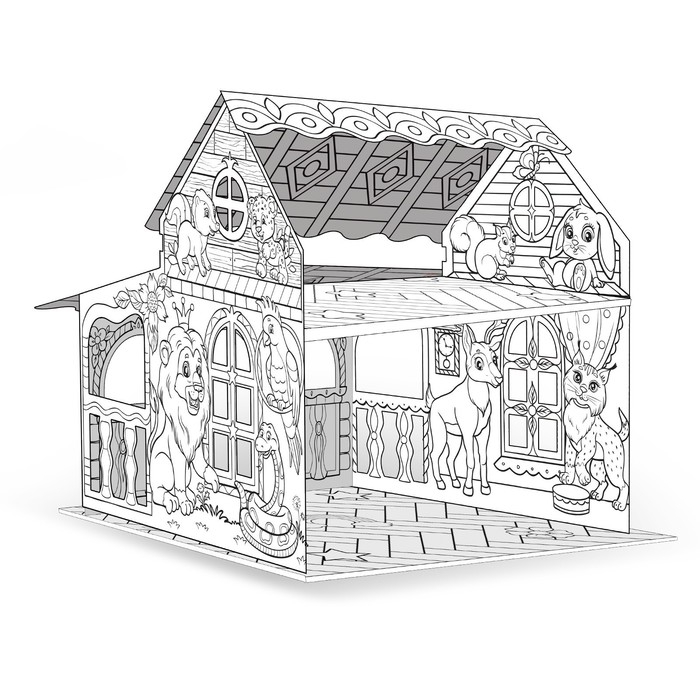 Набор для творчества «Домик-раскраска: Животный мир», 8 деталей Набор для творчества «Домик-раскраска: Животный мир», 8 деталей