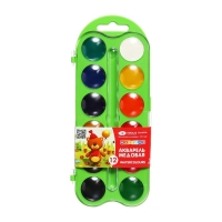 Акварель медовая ЗХК "Цветик", 12 цветов, в пластиковом пенале, без кисти