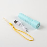 Фонарь ручной аккумуляторный, 1.5 Вт, 400 мАч, 3535LED, 2 режима, IPX2, 10.5 х 3 см,голубой Фонарь ручной аккумуляторный, 1.5 Вт, 400 мАч, 3535LED, 2 режима, IPX2, 10.5 х 3 см,голубой