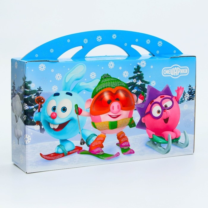 Новый год. Подарочная коробка Новогодняя Портфель макси широкий Новый год. Подарочная коробка Новогодняя Портфель макси широкий "Смешарики"лицензия 37 x 8 x 20,2 см.