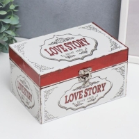 Шкатулка дерево кожзам "История любви" 10х12х18 см Шкатулка дерево кожзам "История любви" 10х12х18 см