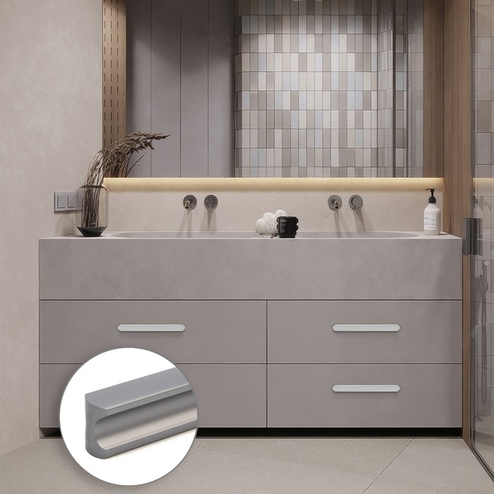 Ручка-скоба CAPPIO RSC022, алюминий, м/о 288 мм, цвет графит Ручка-скоба CAPPIO RSC022, алюминий, м/о 288 мм, цвет графит