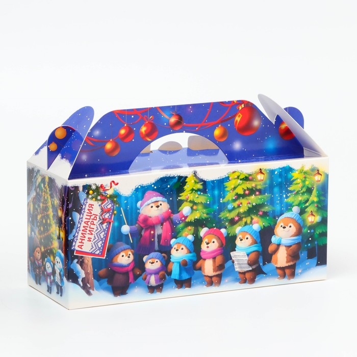 Новый год. Подарочная коробка Новогодняя Коробка С Новым годом Новый год. Подарочная коробка Новогодняя Коробка С Новым годом "Хор" с анимацией 25 х 9,5 х 11 см.