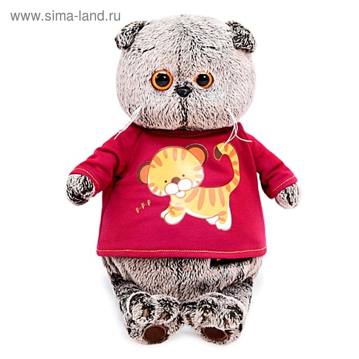 Мягкая игрушка &laquo;Басик в футболке с принтом тигренок&raquo;, 30 см