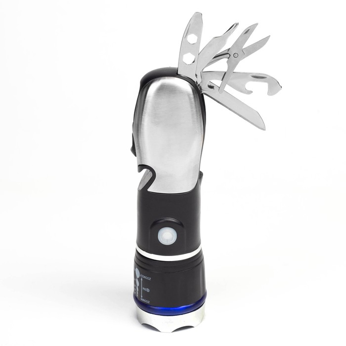 Фонарь многофункциональный мультитул 6 в 1, 3 Вт, 100 лм, OSL, zoom, аварийный молоток, стропорез 44 Фонарь многофункциональный мультитул 6 в 1, 3 Вт, 100 лм, OSL, zoom, аварийный молоток, стропорез 44