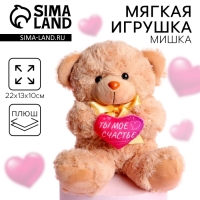 Мягкая игрушка &laquo;Ты - моё счастье&raquo;, медведь, 22 см, МИКС