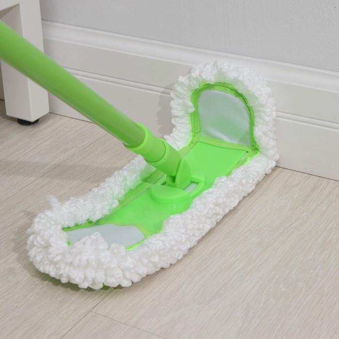 Швабра для мытья пола Доляна, микрофибра 38&times;8 см, гибкие края, телескопическая ручка 80(120) см