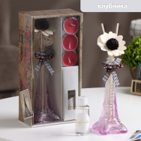 Набор подарочный "Париж" (диффузор и свечи) клубника, "Богатство Аромата" 8 марта Набор подарочный "Париж" (диффузор и свечи) клубника, "Богатство Аромата" 8 марта