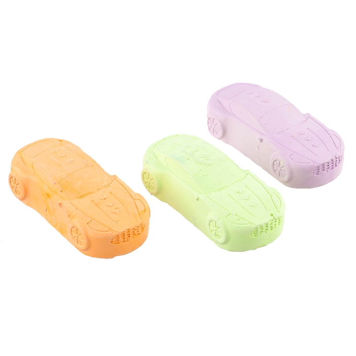 Мелки цветные для рисования на асфальте &laquo;Машинка&raquo;, 3 шт