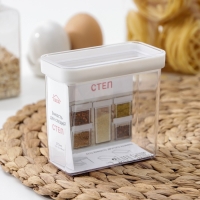 Контейнер для специй «Степ», 270 мл, 9,5×5×10 см, прозрачный, крышка белая Контейнер для специй «Степ», 270 мл, 9,5×5×10 см, прозрачный, крышка белая