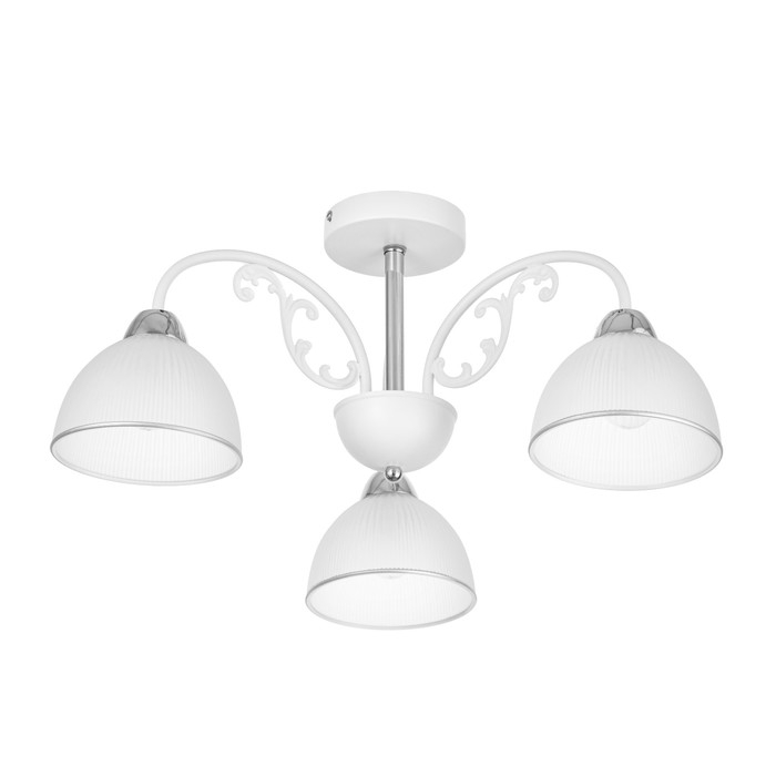 Люстра "Лаура" 3х60Вт Е27 Белый, хром 59х27х20см