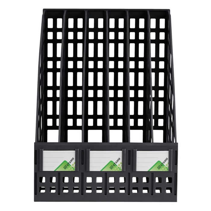 Лоток для бумаг cборный, вертикальный, 6 отделений, чёрный