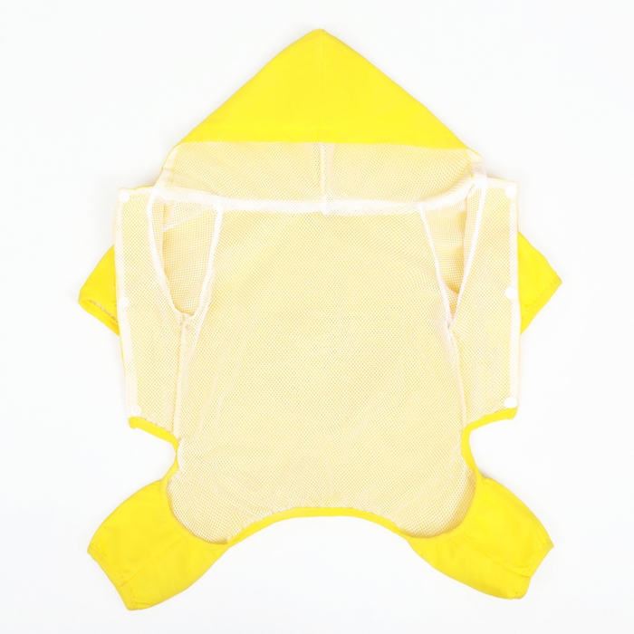 Комбинезон для собак, демисезонный с подкладом, размер ХS (ДС 22, Ог 34 см), жёлтый