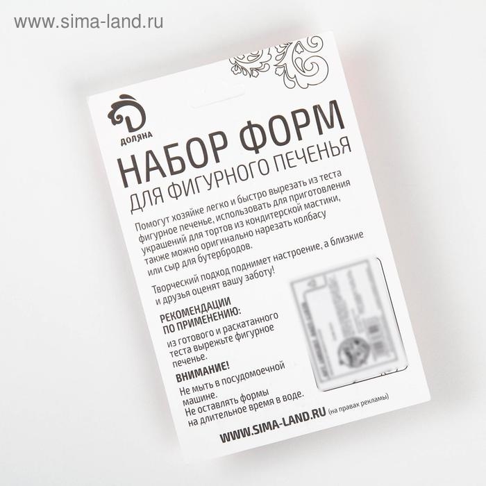 Набор форм для печенья Доляна «Дом», 3 шт, 7×6,5×1,5 см, цвет серебристый Набор форм для печенья Доляна «Дом», 3 шт, 7×6,5×1,5 см, цвет серебристый