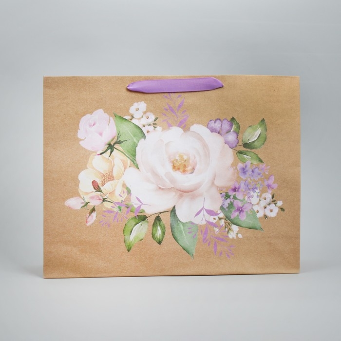 Пакет подарочный крафтовый горизонтальный, упаковка, «Самой Лучшей», L 40 х 31 х 11,5 см Пакет подарочный крафтовый горизонтальный, упаковка, «Самой Лучшей», L 40 х 31 х 11,5 см