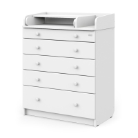 Комод пеленальный детский Maks 800/5, 80х47х101 см., 5 ящиков, с органайзером, цвет белый