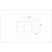 Тумба прикроватная подвесная Астория, 400х350х270, Белый/ Белый МДФ 19мм