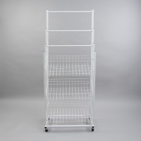 Стойка под зонты, разборная, 3 наклонные корзины, 3 яруса, 60×40×150 см, цвет белый Стойка под зонты, разборная, 3 наклонные корзины, 3 яруса, 60×40×150 см, цвет белый