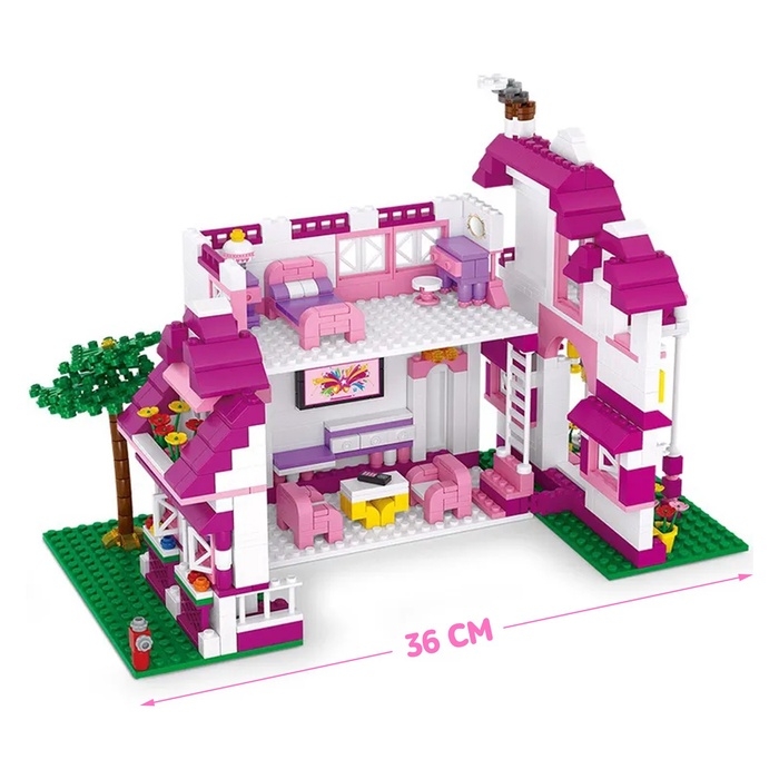 Конструктор блочный для девочек Розовая мечта &laquo;Загородная вилла&raquo;, 726 деталей