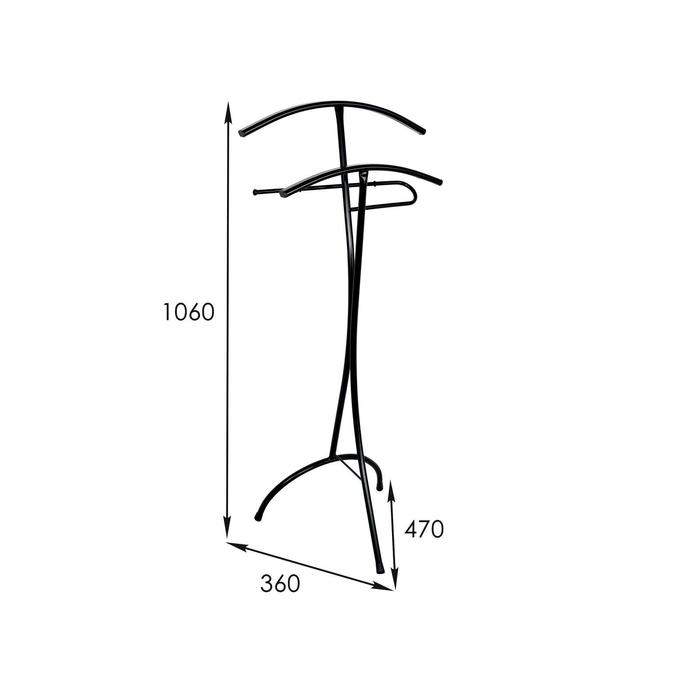 Вешалка костюмная &laquo;Слуга&raquo;, 47&times;36&times;106 см, цвет чёрный