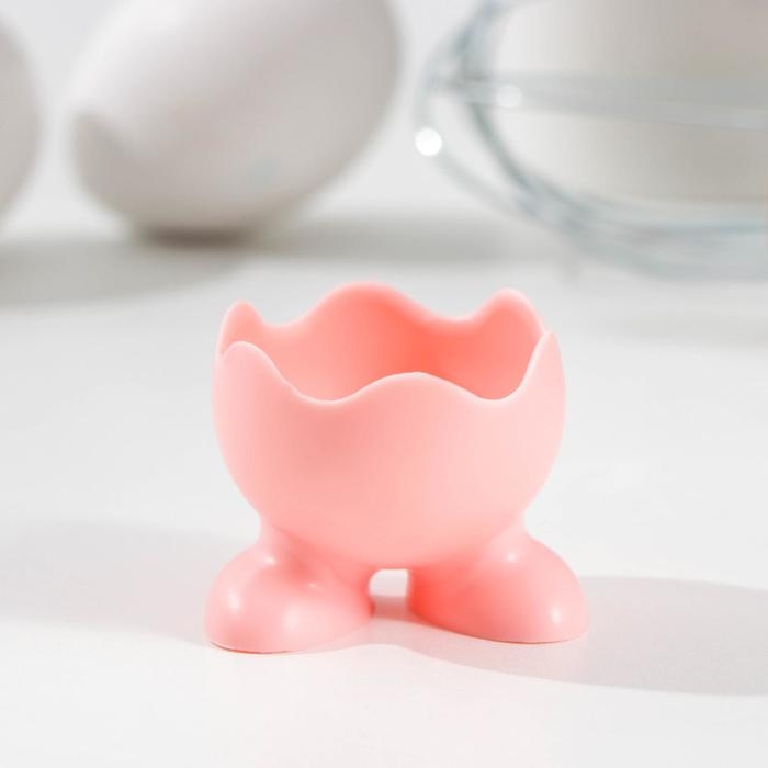 Силиконовая подставка для яиц Доляна «Ноги», 5×4 см, цвет розовый Силиконовая подставка для яиц Доляна «Ноги», 5×4 см, цвет розовый