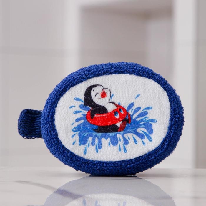 Мочалка для тела &laquo;Пингвин&raquo;, 11&times;14 см, цвет микс