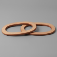 Ручки для сумок деревянные, d = 13 &times; 7,5 / 17 &times; 11,5 см, 2 шт, цвет бежевый