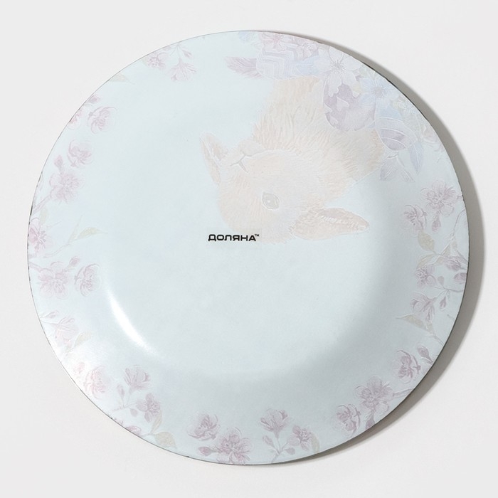 Тарелка стеклянная Доляна &laquo;Кролик&raquo;, d=20 см