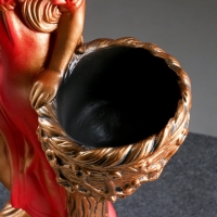 Фигура "Девушка с двумя кашпо" красная, 24х30х96см