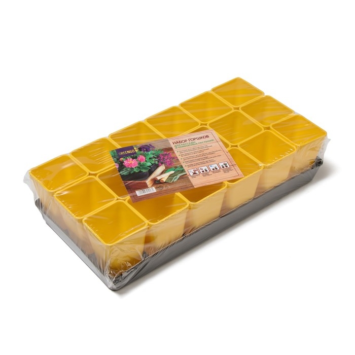 Набор для рассады: стаканы по 200 мл (18 шт.), поддон 36,5 × 17 см, цвет МИКС, Greengo Набор для рассады: стаканы по 200 мл (18 шт.), поддон 36,5 × 17 см, цвет МИКС, Greengo