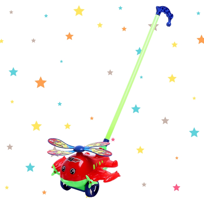 Каталка на палочке &laquo;Вертолёт&raquo;, цвета МИКС