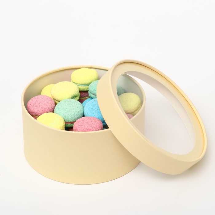 Набор 2 в 1 круглых коробок с окном, кремовый, 21 х 11 - 18 х 10 см Набор 2 в 1 круглых коробок с окном, кремовый, 21 х 11 - 18 х 10 см